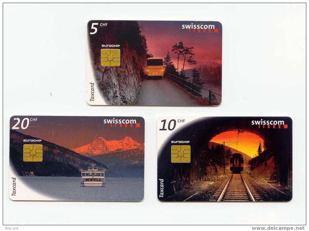 3 Télécartes SUISSE SWISS SWITSERLAND  TRANSPORT Suisse (12) Switserland - Suisse