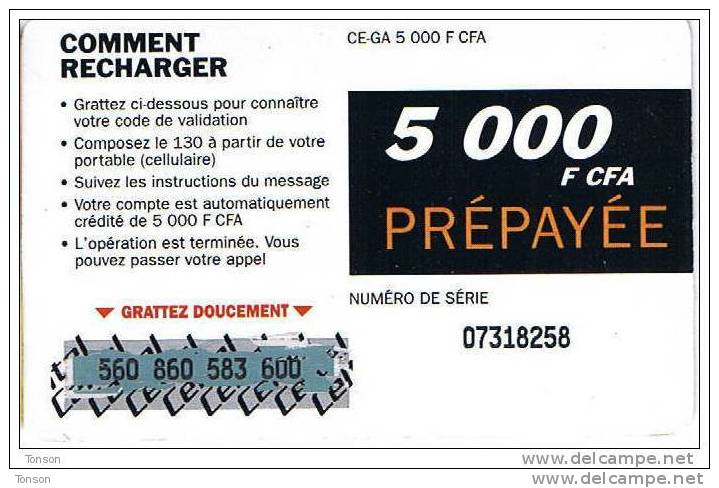 Gabon, Celtel, 5 000F CFA, Boy, 2 Scans. - Gabun