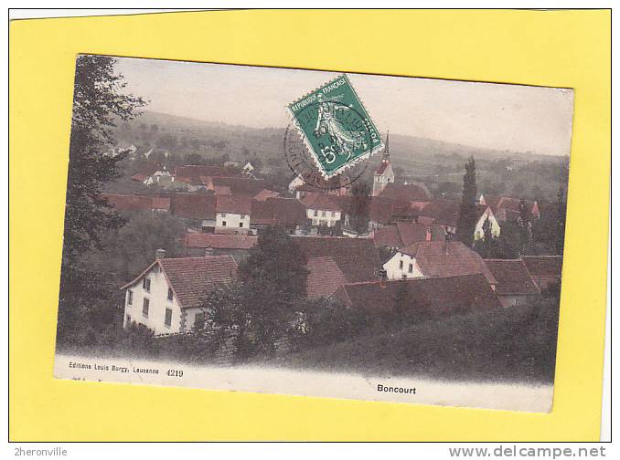 CPA - CH - BONCOURT - Vue Générale - Carte Colorisée - Court