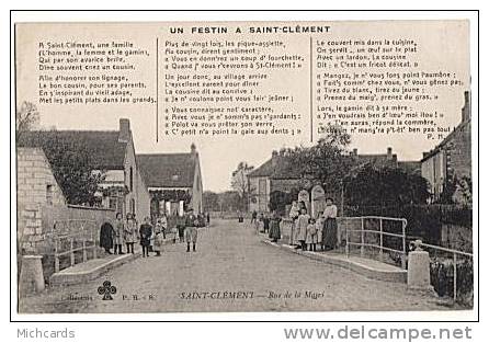 CPA 89 SAINT CLEMENT - Rue De La Mairie - Un Festin A Saint Clement - Saint Clement