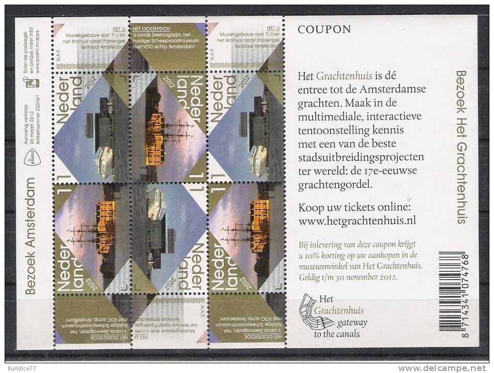 Netherlands Pays Bas Holland 2012 - Visit Amsterdam Souvenir Sheet Mnh - Nuevos