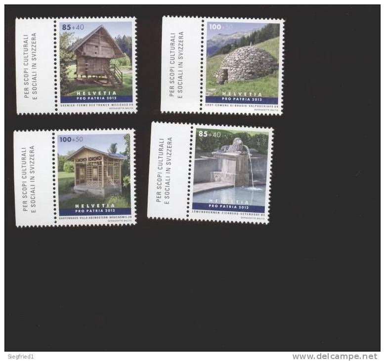 Schweiz ** MiNr.     2249-2252           Pro Patria  Neuheit 2012  Rand   Ungefaltet - Unused Stamps