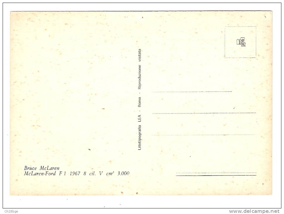 CPA - Sport Automobile : Bruce Mclaren Sur McLaren - Ford F1 1967 8 Cil  V  Cm3 3.000 - Autres & Non Classés
