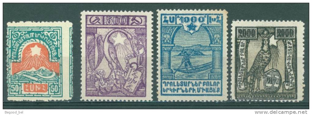 ARMENIE - MNH/** - 1922 - MONT ARARAT BATELIER ALLEGORIE  -  Yv  134 137 138 139  - Lot 6420 - Arménie