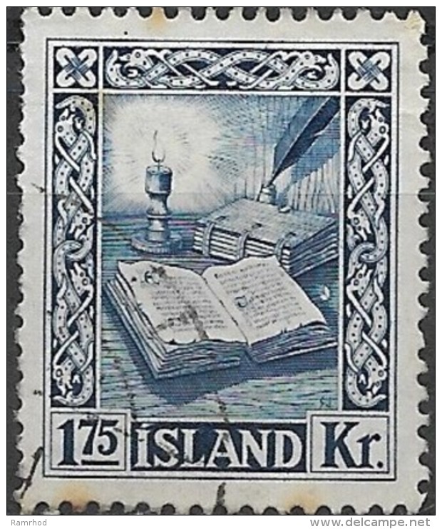 ICELAND 1953 Reykjabok (Saga Of Burnt Njal) - 1k.75 - Blue FU - Gebraucht