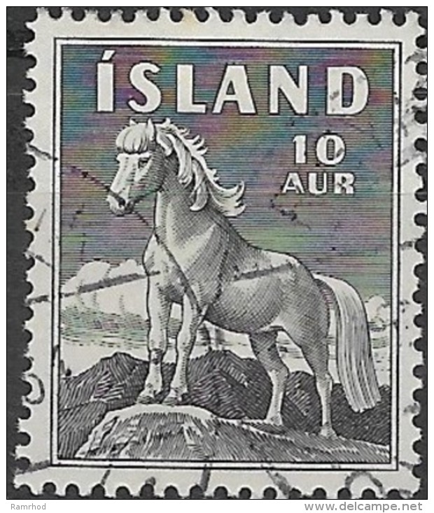 ICELAND 1958 Icelandic Pony - 10a. - Black FU - Used Stamps