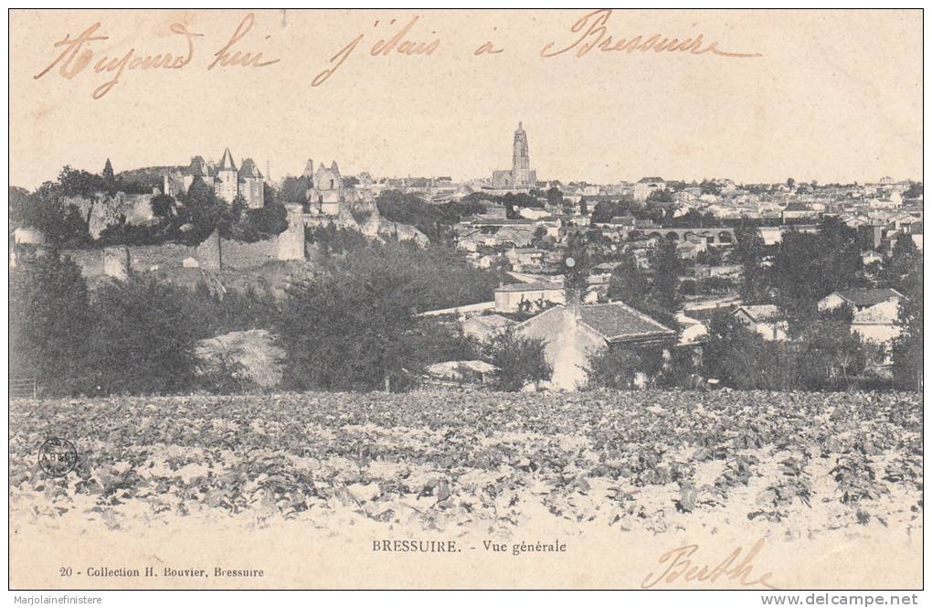 Dép. 79 - Bressuire. Pionnière. Vue Générale. Collection H. Bouvier, Bressuire. N°20. Voyagée 1903 - Bressuire