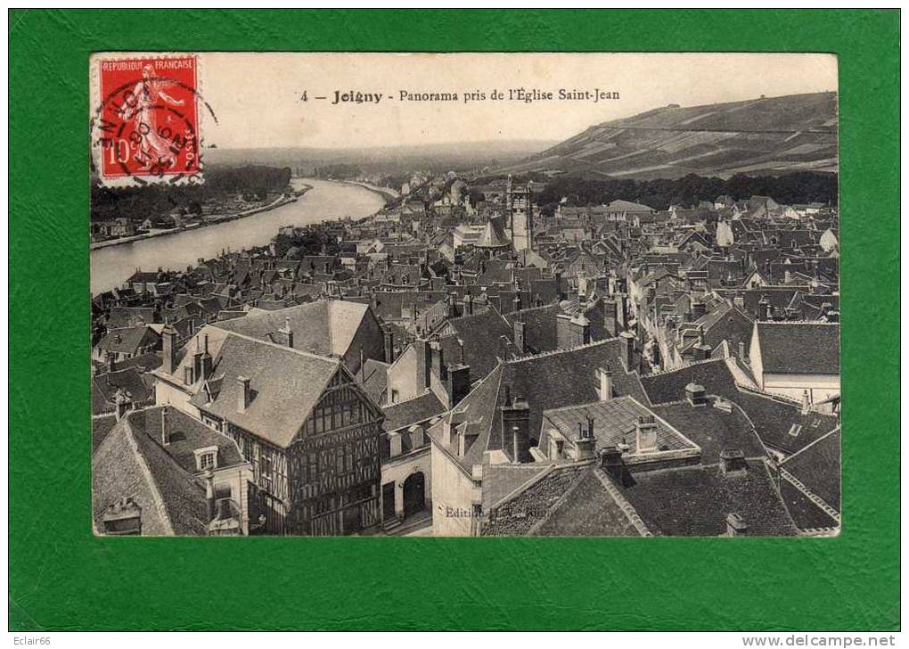 89  JOIGNY Panoramique Pris De L'Eglise St Jean Vue Par-dessus Les Toits CPA Année 1908   Edit H V  (M) - Joigny