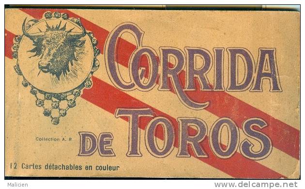 Carnet -ref 52- Carnet De 11 Cartes Postales Colorisées - Corrida De Toros -theme Corridas - Taureaumachie  -taureaux - - Stieren