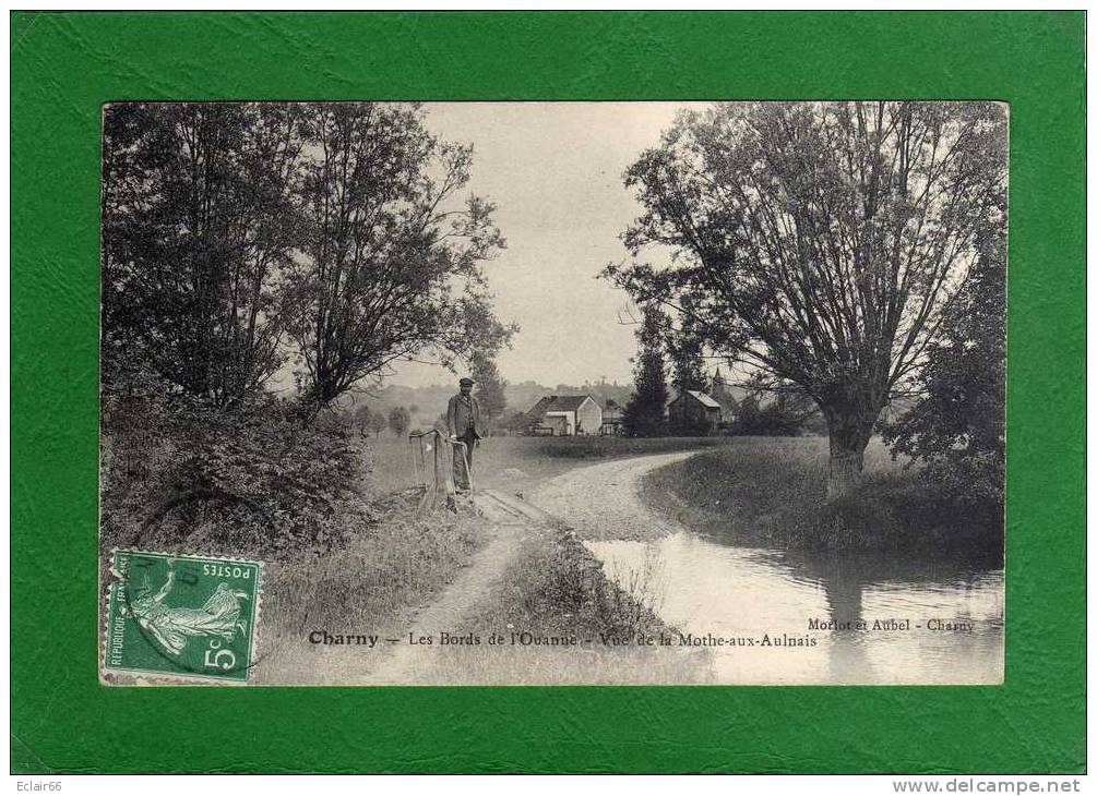 89 - Charny - Les Bords De L' Ouanne Animée  Vue De La Mothe Aux Aulnais CPA  Année 1919 EDIT Morlot  Et Aube L(M) - Charny