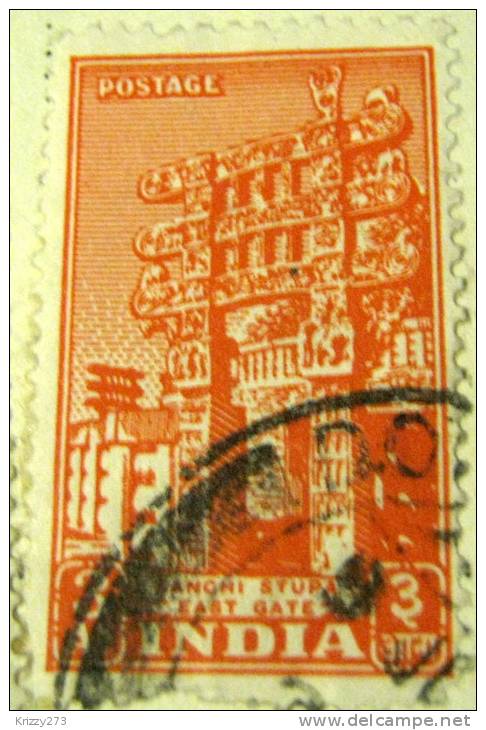 India 1949 Sanghi Stupa East Gate 3a - Used - Usati