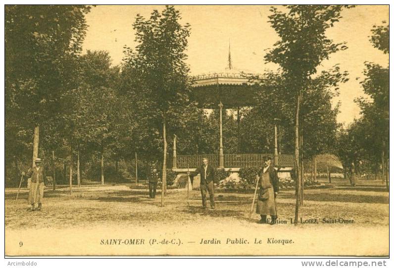 Saint-Omer - Jardin Public. Le Kiosque - Animée Avec Jardiniers Et Gardien !!!!! - Saint Omer