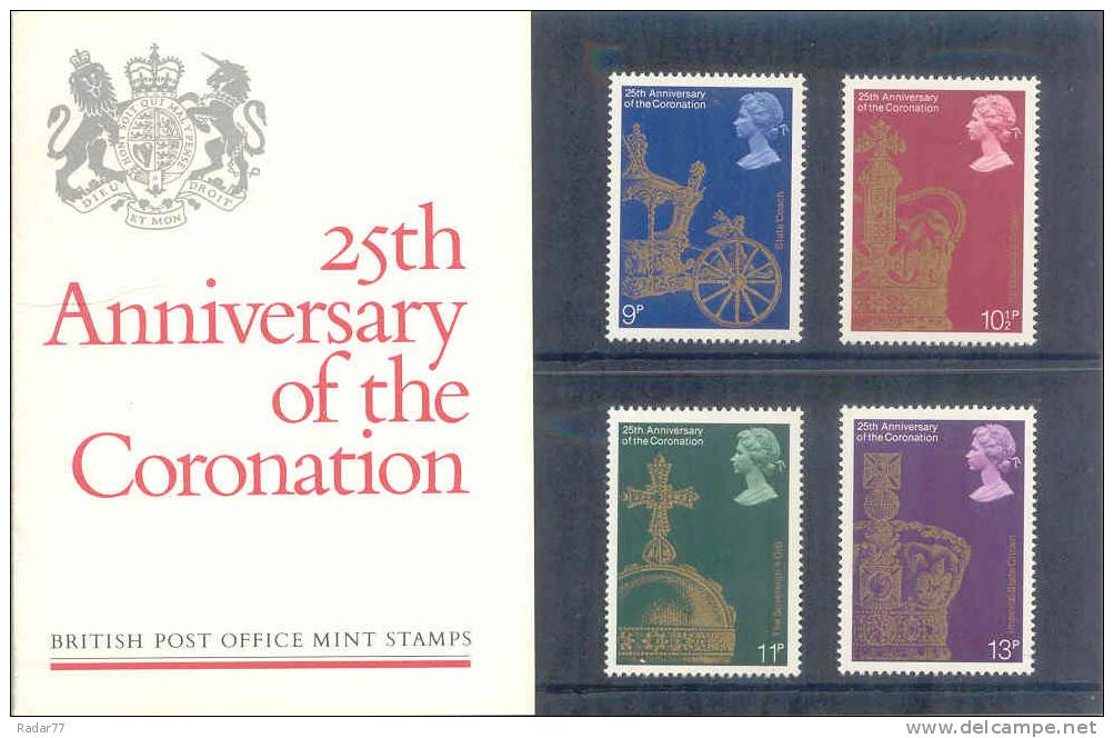 Grande-Bretagne N°864 à 867 - 25ème Anniversaire Du Couronnement De Sa Majesté Elizabeth II (1978) - Presentation Packs