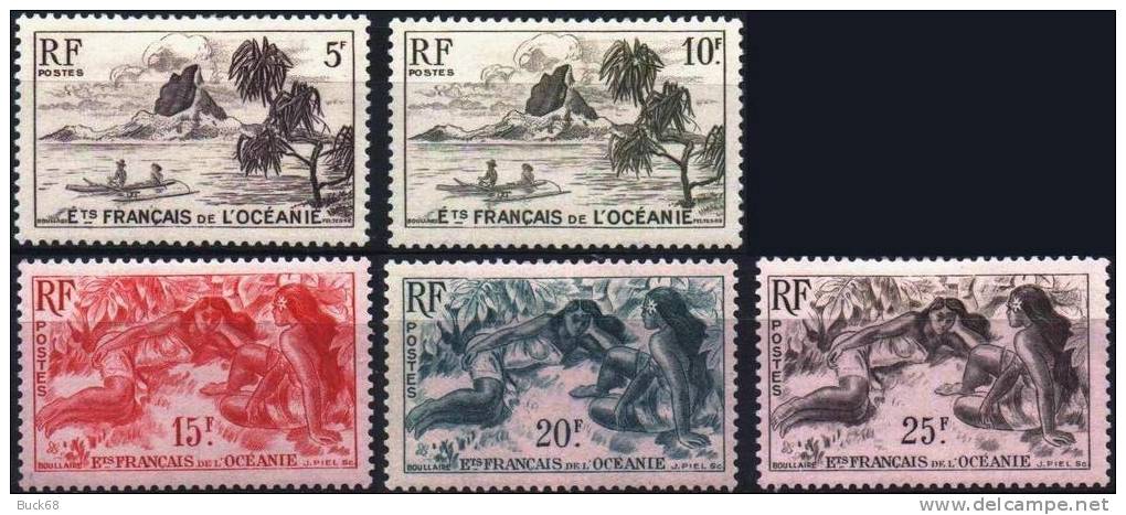 Etablissement Français De L'OCEANIE Poste 195-197-198-199-200 * MH Pirogue Et Tahitienne 1948 (CV 32,75 €) - Ungebraucht