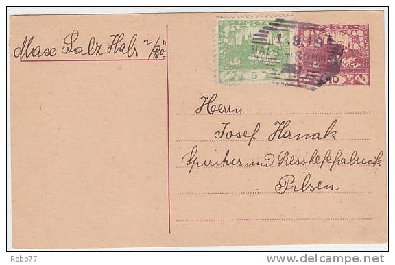 1919 Czechoslovakia Postal Card. Hals N Bohmen.  (A05182) - Postales