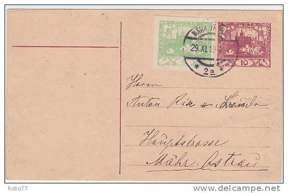 1919 Czechoslovakia Postal Card. Mahr Trubau. (A05183) - Cartes Postales