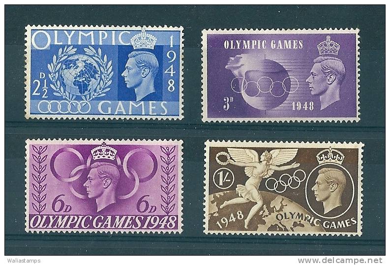 GB 1948 Olympic Games, King George VI MNH SG 495-8 - Unused Stamps