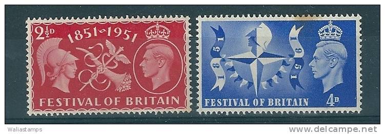 GB 1951, SG 513-4,KG VI Festival Of Britain Set Of 2 MNH - Unused Stamps