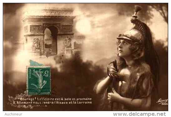 Patriotique X 2 Mésange 3008 - Arc De Triomphe, Gloire Aux Vaillants Soldats Qui Dédaignant La Vie - Patriotiques