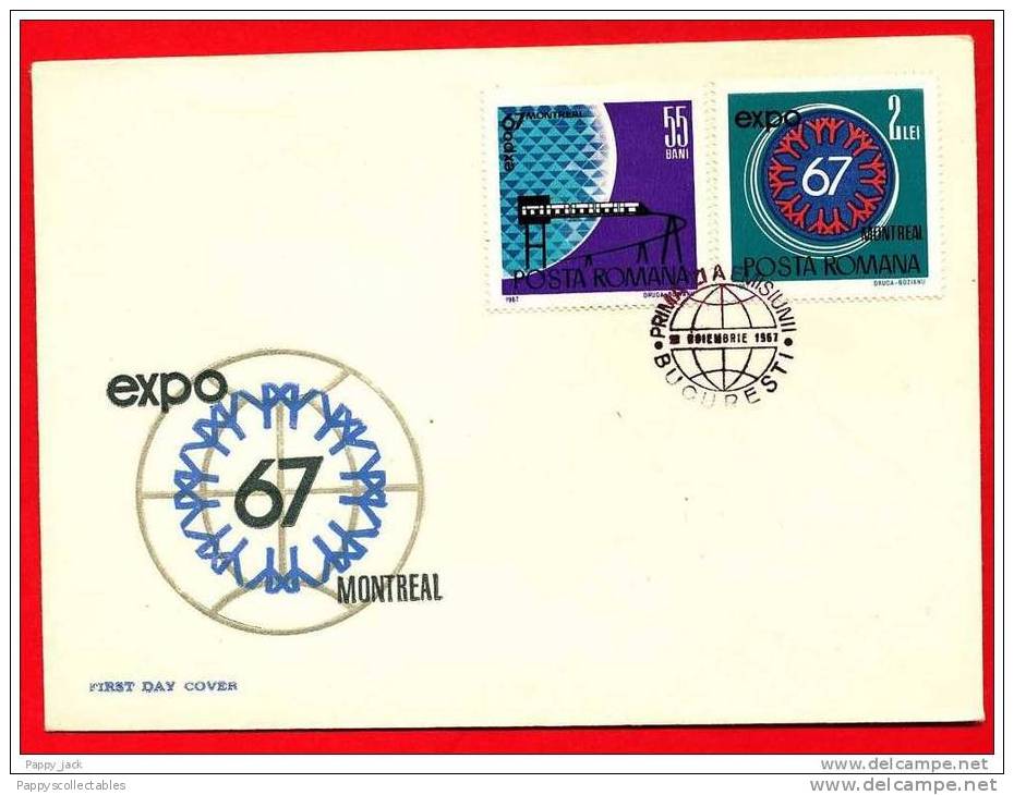 Romania Expo 67 Montreal 2 X First Day Covers 1967 Read Description Please - 1967 – Montreal (Kanada)