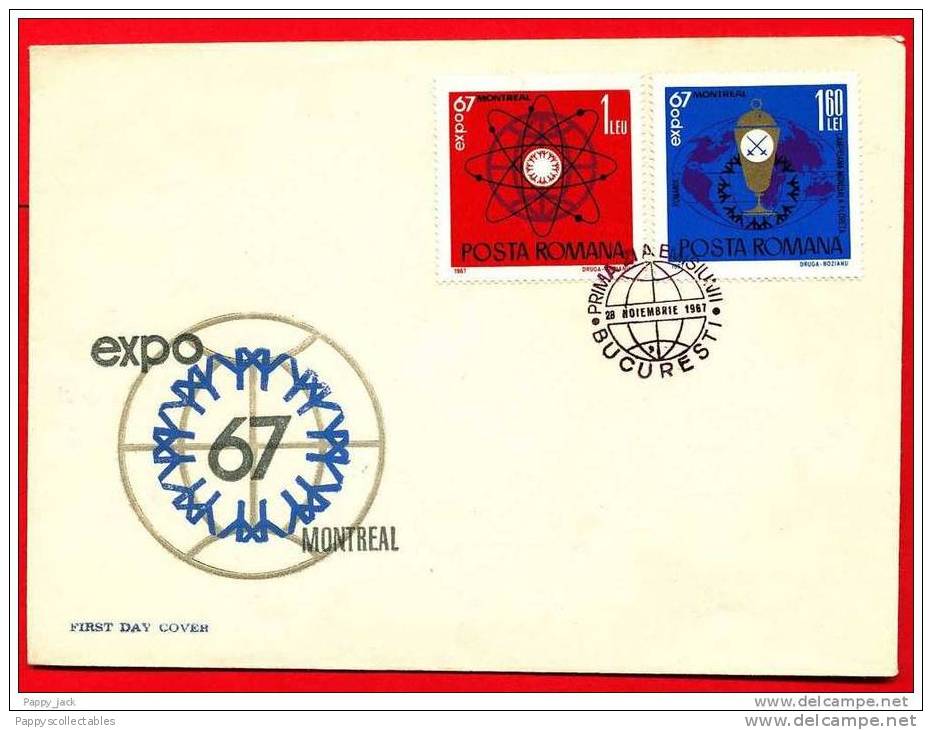 Romania Expo 67 Montreal 2 X First Day Covers 1967 Read Description Please - 1967 – Montreal (Canada)