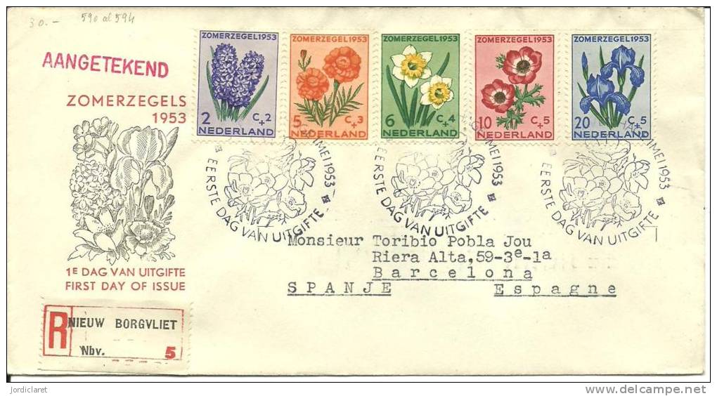 FDC 1953   R  NIEUW BORGVLIET - FDC