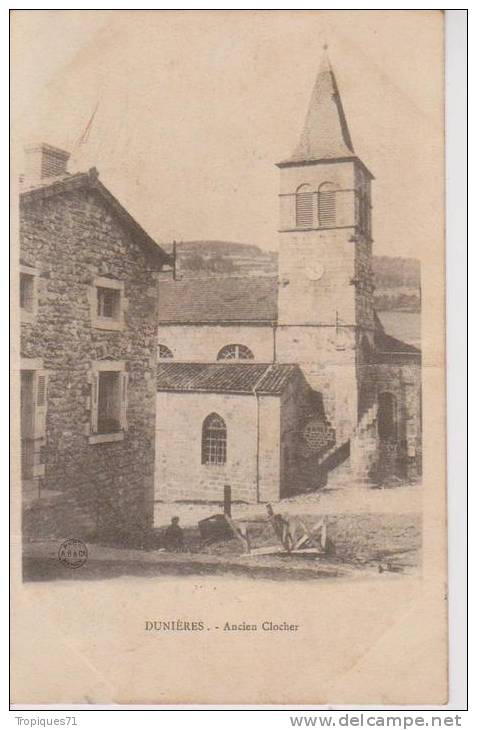 DUNIERES 43 ANCIER CLOCHER EGLISE  BELLE CARTE RARE !!! - Autres & Non Classés