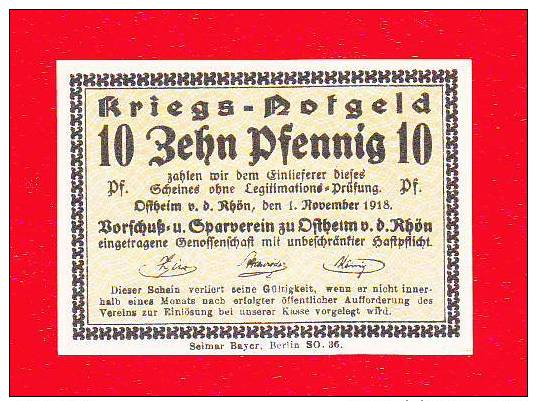 Ostheim, Rhön, Unterfranken, Kriegs-Notgeld, 10 Pfennig, 1918 - [11] Emissions Locales