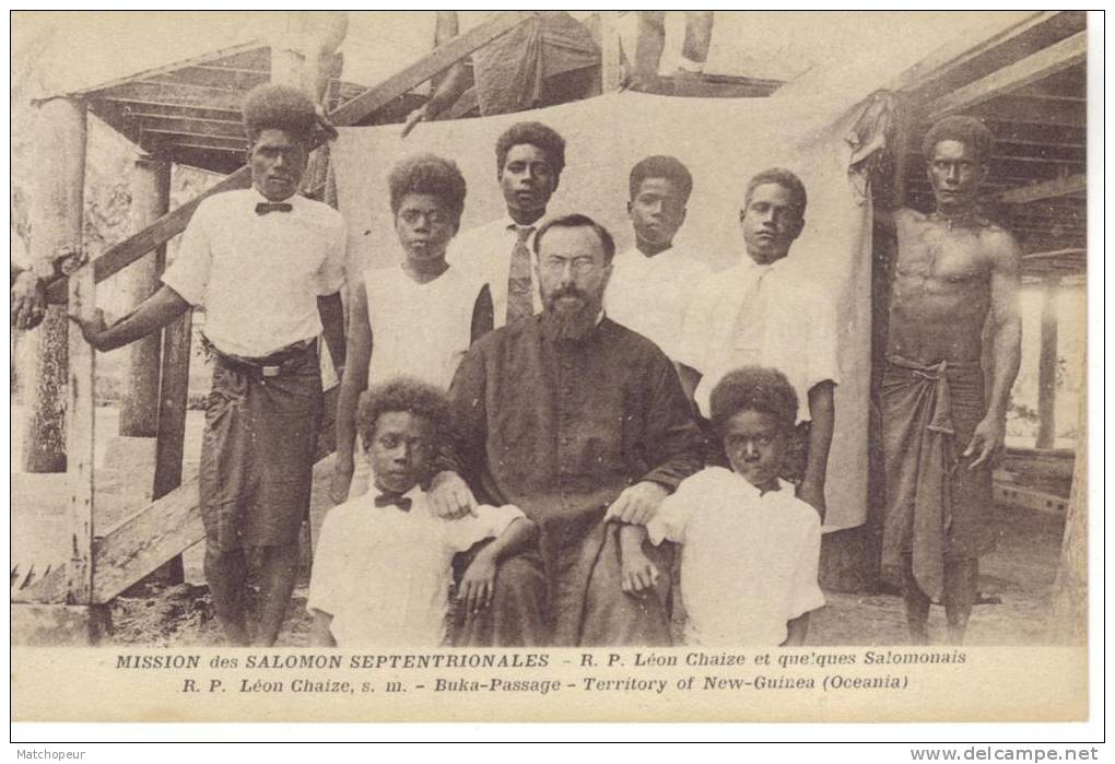 MISSION DES SALOMON SEPTENTRIONALES - RP LEON CHAIZE ET QUELQUES SALOMONAIS - Solomon Islands