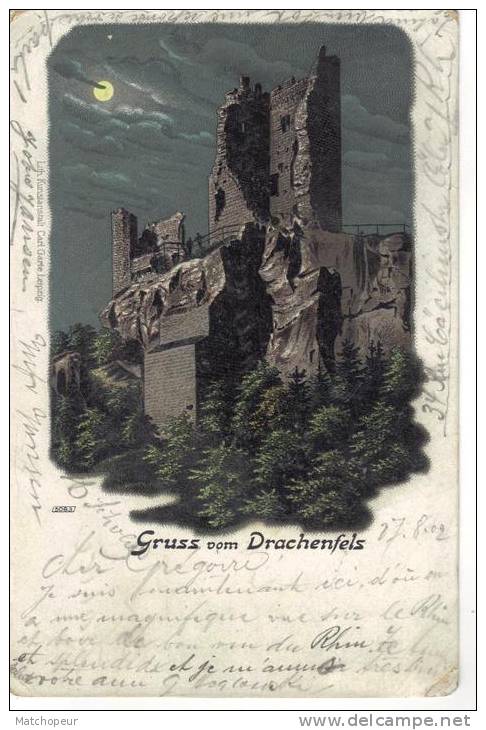 ALLEMAGNE - GRUSS VOM DRACHENFELS - CARTE PRECURSEUR 1902 - Drachenfels