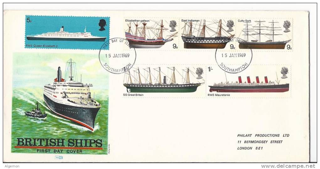 4384 - FDC British Ships Southampton 15.01.1969 - Schiffe