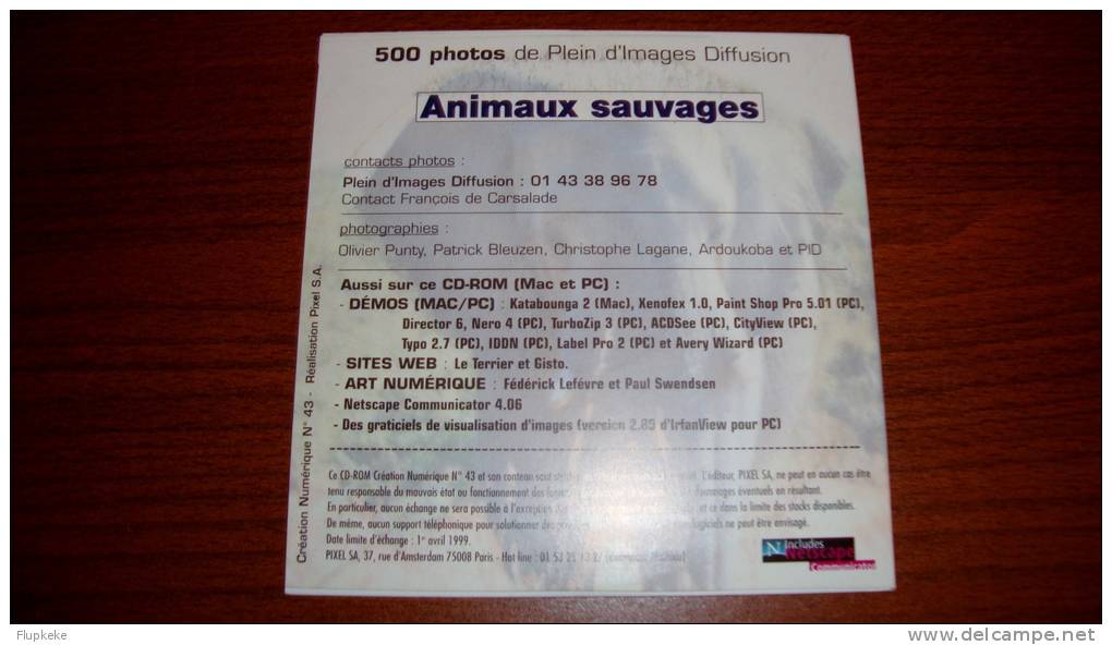 Création Numérique 43 Animaux Sauvages Et Insectes 500 Photos De François De Carsalade Sur Cd-Rom - Photographs