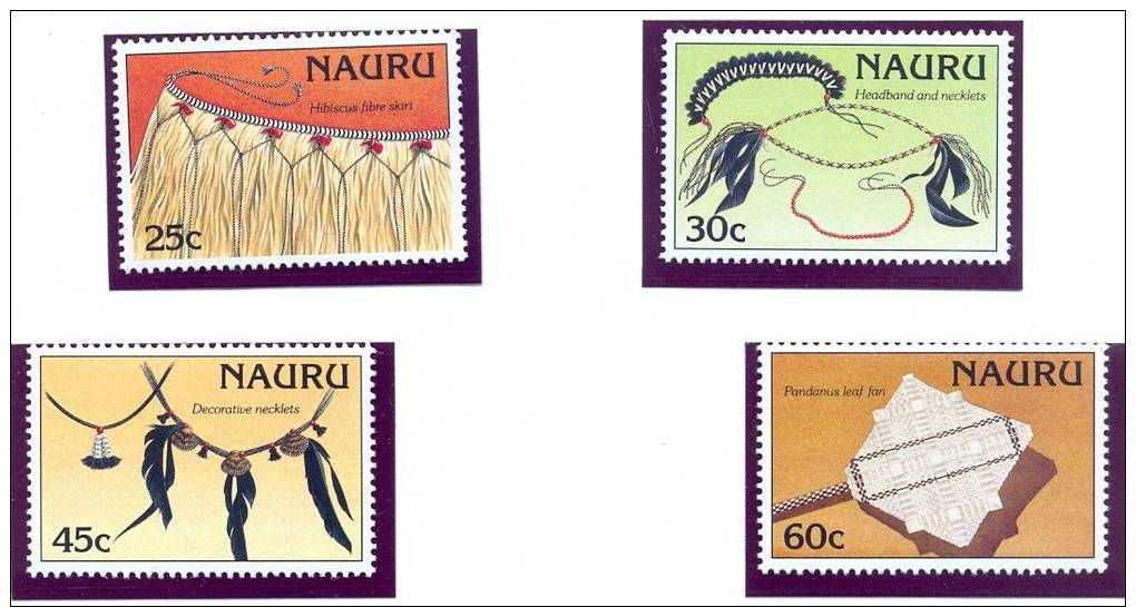 NAURU 1987 Y&T 332/35 Handicraft MNH ** - Nauru