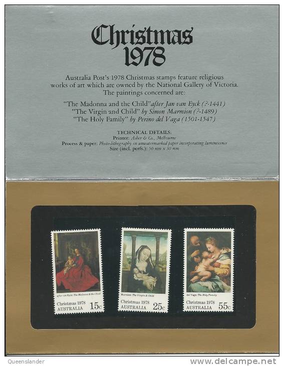 Christmas 1978  Set Of  3  In Fully Unopened Mint Pack - Presentation Packs