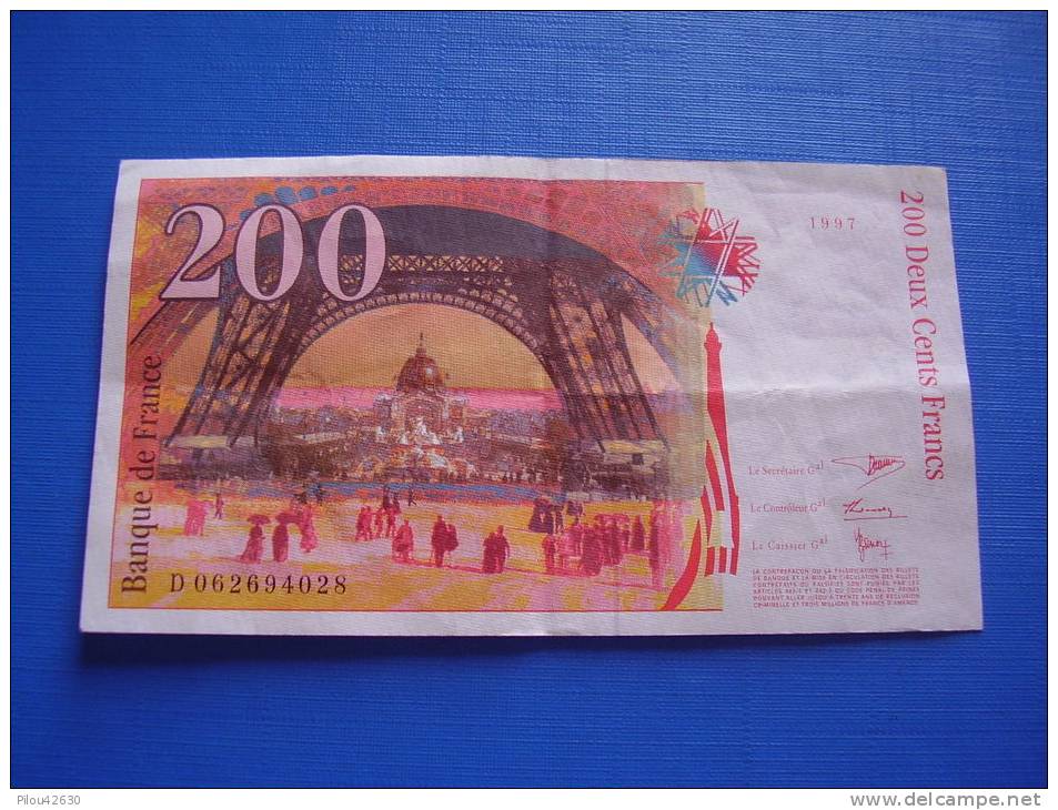 France : Billet En Francs : Gustave Eiffel 200 Frs 1997 - 200 F 1995-1999 ''Eiffel''