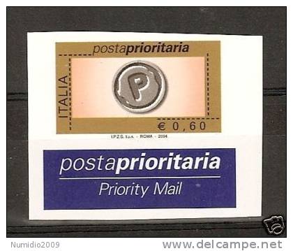 2004 ITALIA Varietà PRIORITARIO 0,60 MNH ** - RR3693-4 - Errors And Curiosities