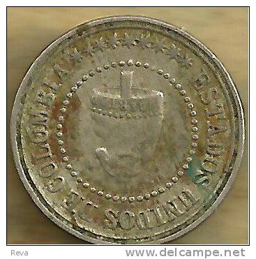 COLOMBIA 2 & 1/2 CENTAVOS INSCRIPTIONS FRONT ARTIFACT BACK 1881 KM179 F+ READ DESCRIPTION CAREFULLY !!! - Colombia