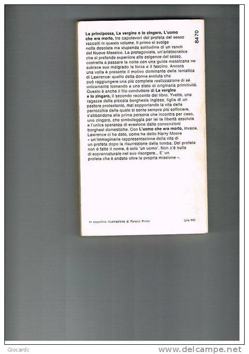 OSCAR MONDADORI - TRE RACCONTI DI D.H. LAWRENCE: LA VERGINE E LO ZINGARO  + ALTRI 2 (VEDI DESCRIZIONE)     N. 227  1969 - Editions De Poche