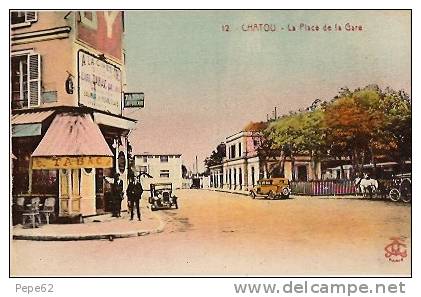 Chatou-la Place De La Gare-cpa - Chatou