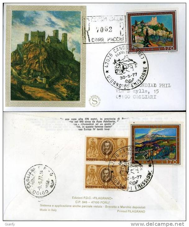 1977 CASTELLO DI CANOSSA 1977 FDC FILAGRANO GOLD - FDC