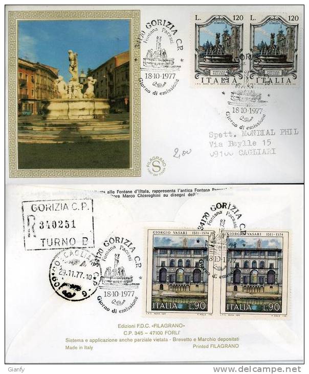 1977 FONTANA PACASSI GORIZIA FDC FILAGRANO GOLD - FDC