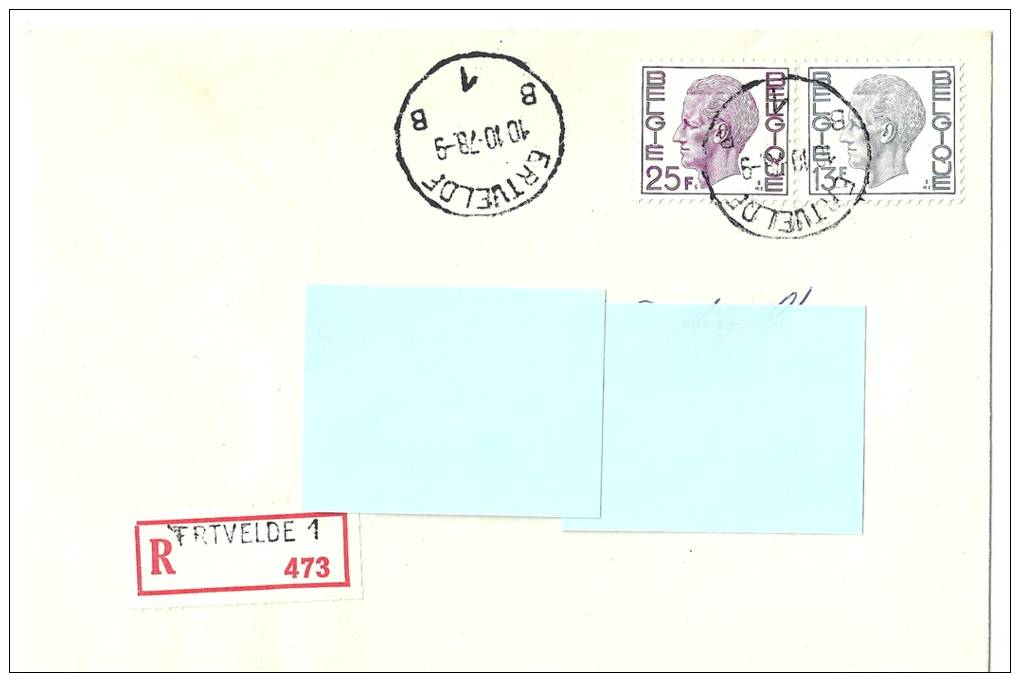 Ertvelde -  Afstempeling 10/10/1978 Op Aangetekende Zending - Storia Postale