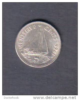 BAHAMAS    25  CENTS 1966  (KM # 6) - Bahamas