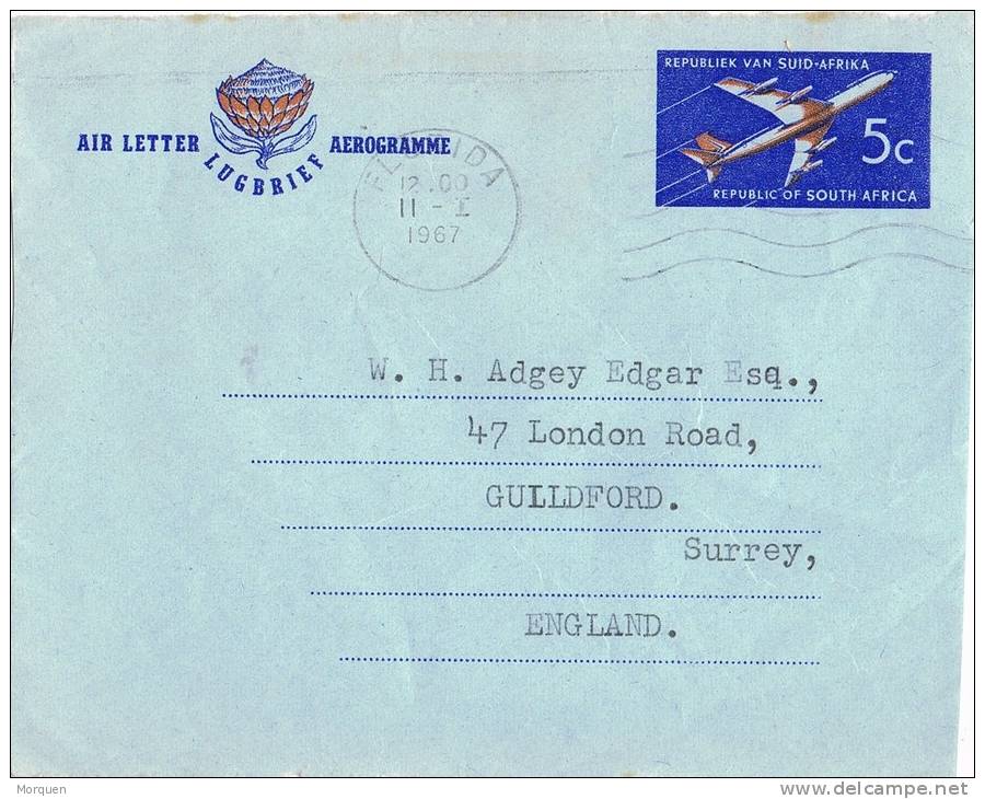 10675. Frontal Aerograma FLORIDA (South Africa) 1967 - Posta Aerea