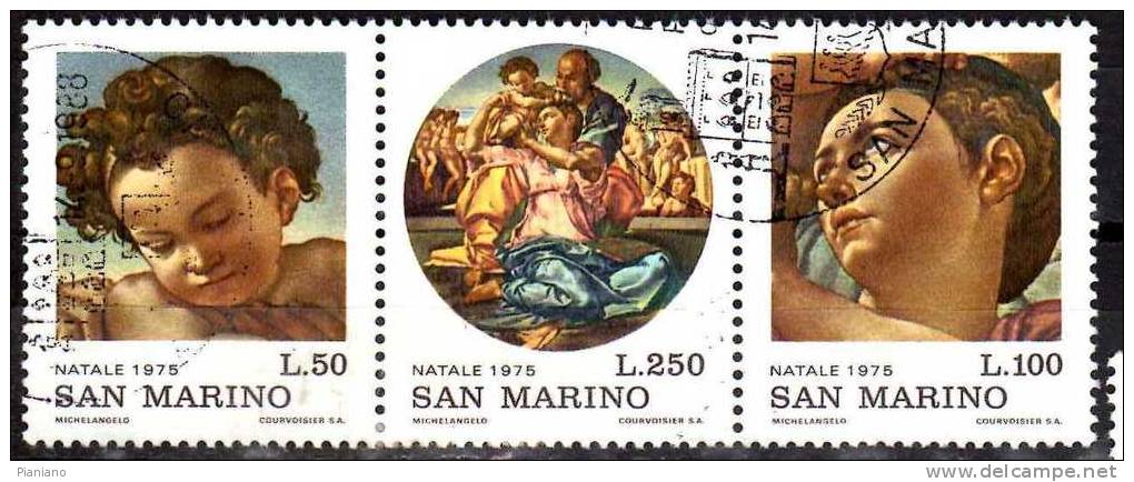PIA - SMA - 1975 : Natale  - Dipinto Di Michelangelo - (SAS 950-52) - Used Stamps