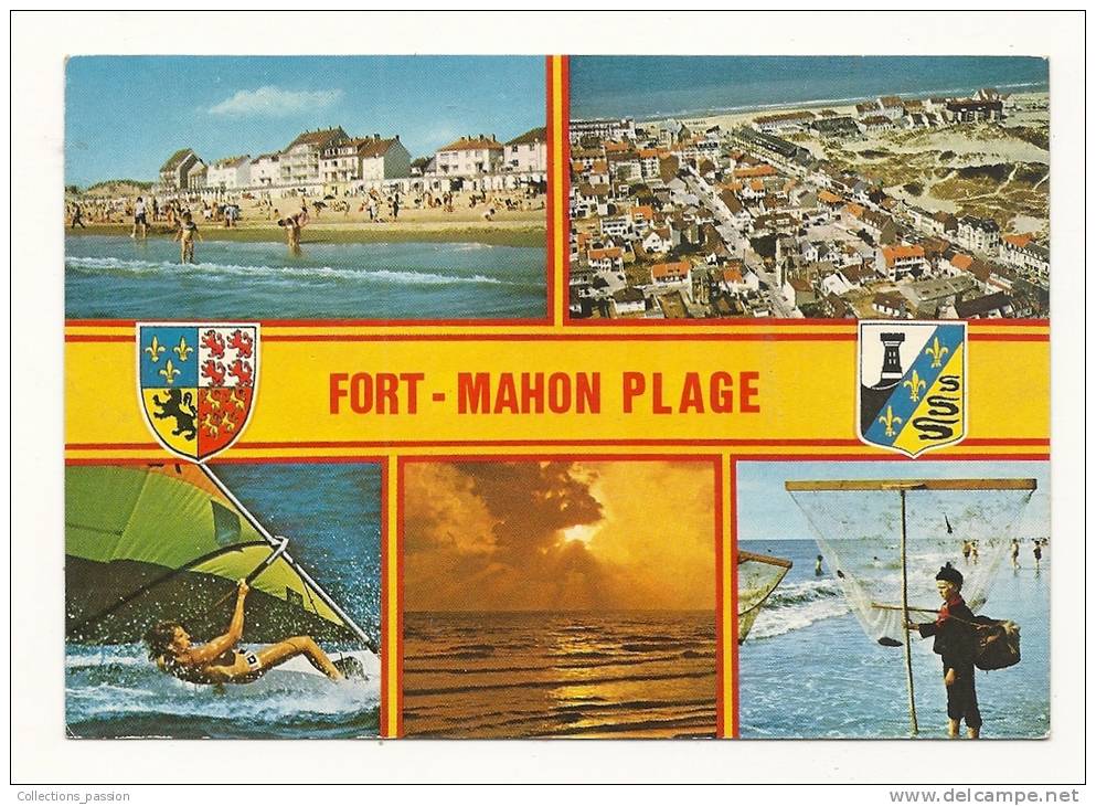 Cp, 80, Fort-Mahon-Plage, Multi-Vues, Voyagée 1983 - Fort Mahon