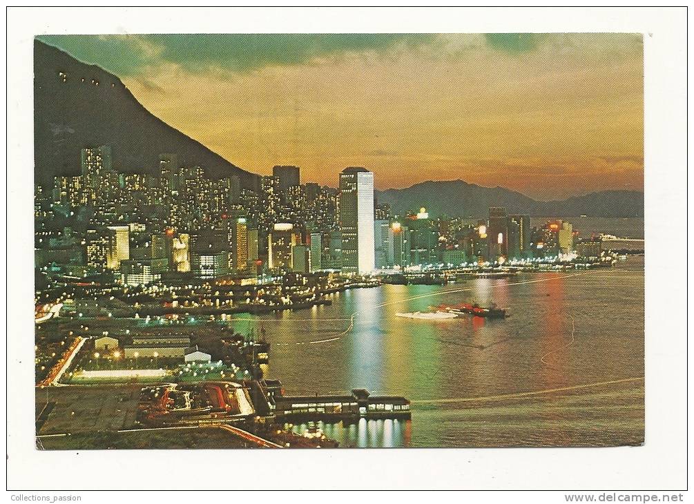 Cp, Chine (HOng-Kong), Beautiful Dusk Scene Of Victoria, Voyagée 1985 - China (Hongkong)