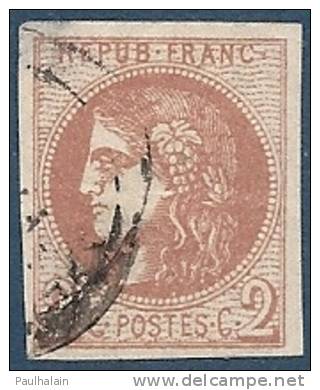 FRANCE Oblitéré Y&T N°40B - 1870 Bordeaux Printing