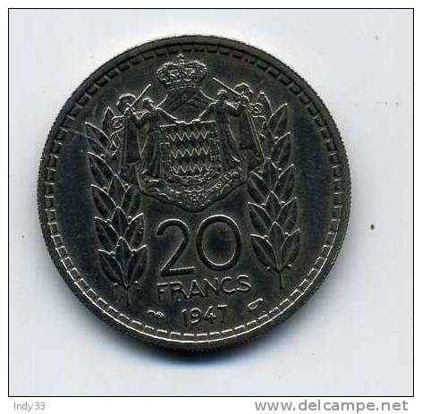 - MONACO . 20 F. 1974 . - 1960-2001 Nouveaux Francs