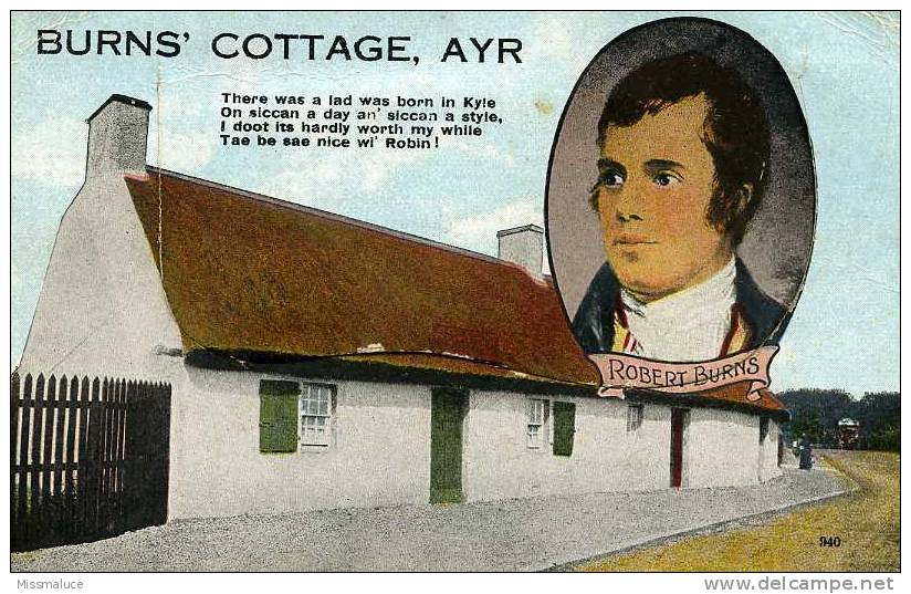 ECOSSE BURN'S COTTAGE AYR CARTE A SYSTÈME ROBERT BURNS - Clackmannanshire